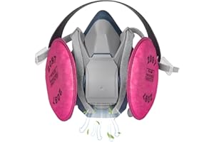 Zekkip Quick Latch Paint Respirator Mask - Half Face Reusable Paint Dust Gas Mask Respirator with Filters 2097 for Chemical Woodworking Spray Welding Epoxy Resin