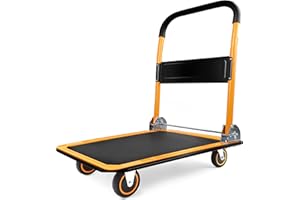 MaxWorks 80876 28.75" x 18.75" x 33" Foldable Platform Truck Push Dolly-330 lb. Weight Capacity-with Swivel Wheels