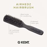 KENT AirHedz Pro Narrow Pure Bristle Paddle Brush Graphite Grey Hair Brush view 4