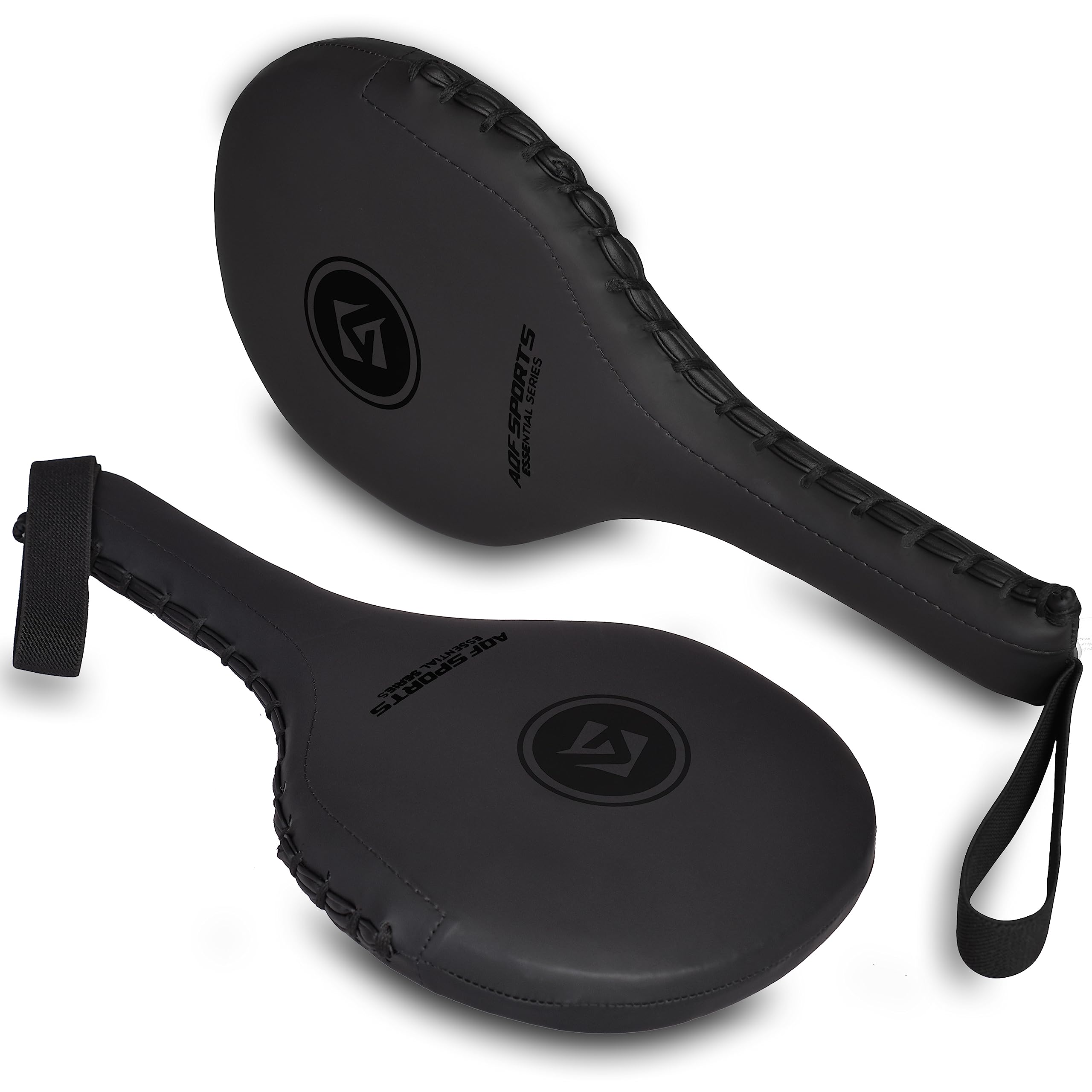 AQF Focus Paddles Taekwondo Kick Pads Racket Pair for Karate Boxing Martial Arts Training Equipment Target Kickboxing Pads 2 Piece (Matte Black)