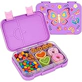 Tritan Bento Lunch Box for Kids, 760ml/26oz BPA-Free Leak-Proof Food Containers with 6 Compartments, Dishwasher Safe, Size for Ages 3-7 Back to School Students Lunches