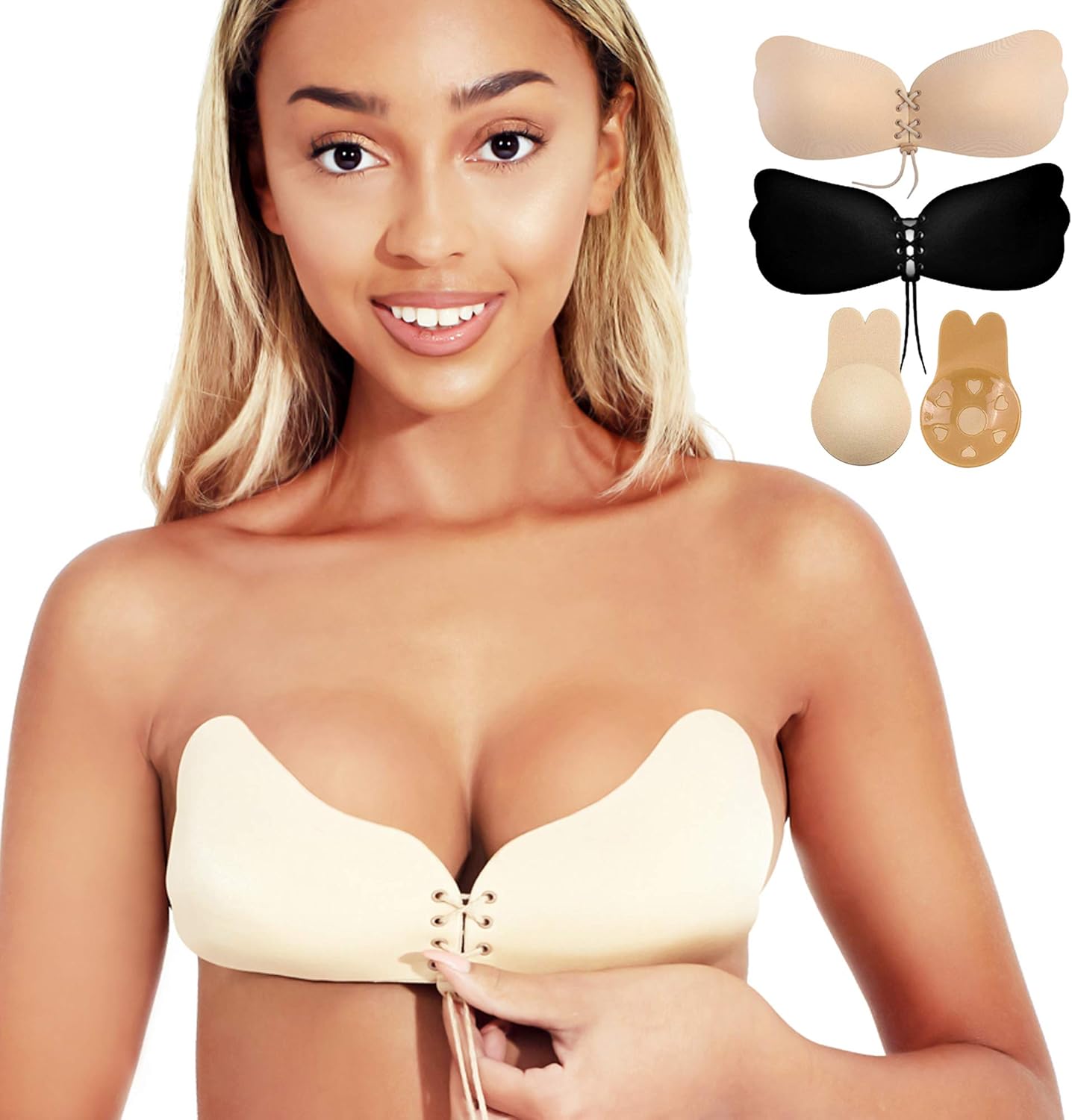 Invisible Lift Up Sticky Adhesive Strapless Silicone Bra Backless