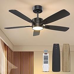 VOLISUN Low Profile Ceiling Fan with Light, 44 inch