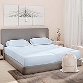 Good Sleep Bedding Split King Sheets Sets for Adjustable Bed Cotton, Luxury Sheets, Egyptian Cotton, 5 Piece 100% Cotton Split King Sheet Set, Sateen Weave, 2 Fitted - 16" Deep Pocket, Light Blue
