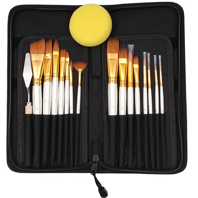 MY COLLECTION 16 PC Artist Paint Brush Set for PAINTINNGS ON Canvas
