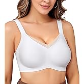 HEPOE Wireless Bras for Women, Seamless V Mesh Push Up Full Coverage Bra, Comfort Everyday Tshirt Bralette
