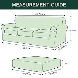 CHUN YI 4 Pieces Stretch Sofa Cover for 3 Seater