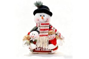 BCNNQS-X 2025 New Christmas Snowman Decor Indoor, 12in Plush Snowman Christmas Decorations Indoor, Stuffed Snow Man Ornaments Winter Decorations for Office Table