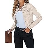 luvamia 2026 Cropped Jean Jackets for Women Fashion Short Denim Shacket Jacket Lightweight Fitted Stretchy with Pockets