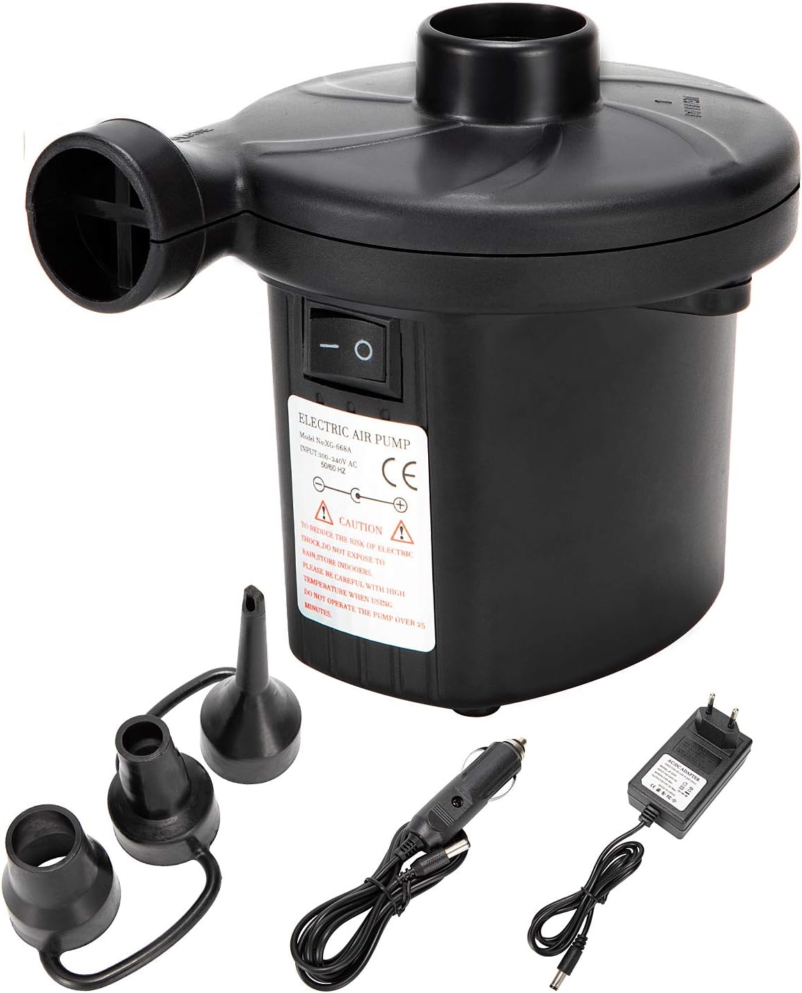 LEBEXY Elektrische Luftpumpe für Luftmatratze | Pumpe Luftmatratze | Pool Luftpumpe Elktro | Luftmatrazenpumpe Luftpumpe Matratze für Pool Schlauchboot Luftbett Gymnastikball