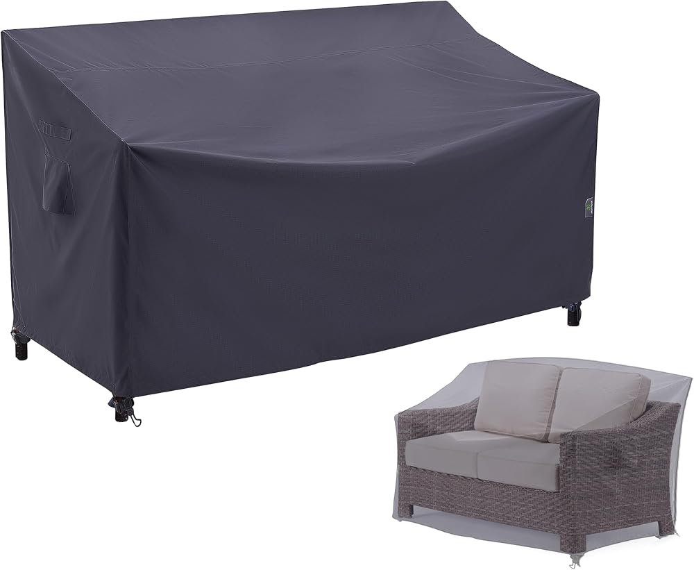 F&J Outdoors Garden Loveseat Cover 2 Seater Waterproof Grey 158x99x61/89