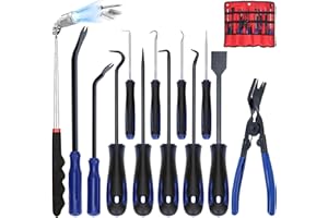 Nisorpa 13 Pcs Pick and Hook Set Precision Automotive Hooks Tool for Car Auto Puller Remover Oil Seal O-Ring Seal Gasket Pick Hook Upholstery Electronics Maintenance Mechanic Pick Tools with Sleeve
