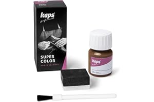 Dye Paint for Leather Shoes and Bags with Sponge and Brush, Kaps Super Color, 70 Colors (168 - Whisky)