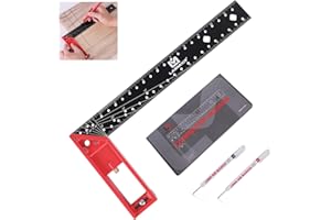 LARMEIL 12 Inch Framing Square Carpenter Square, Tri Square Tool, Try Square for Woodworking, T Square Ruler, L Square Ruler, Right Angle Ruler，Framing Tools, Anodized Ruler Body, Red & Black