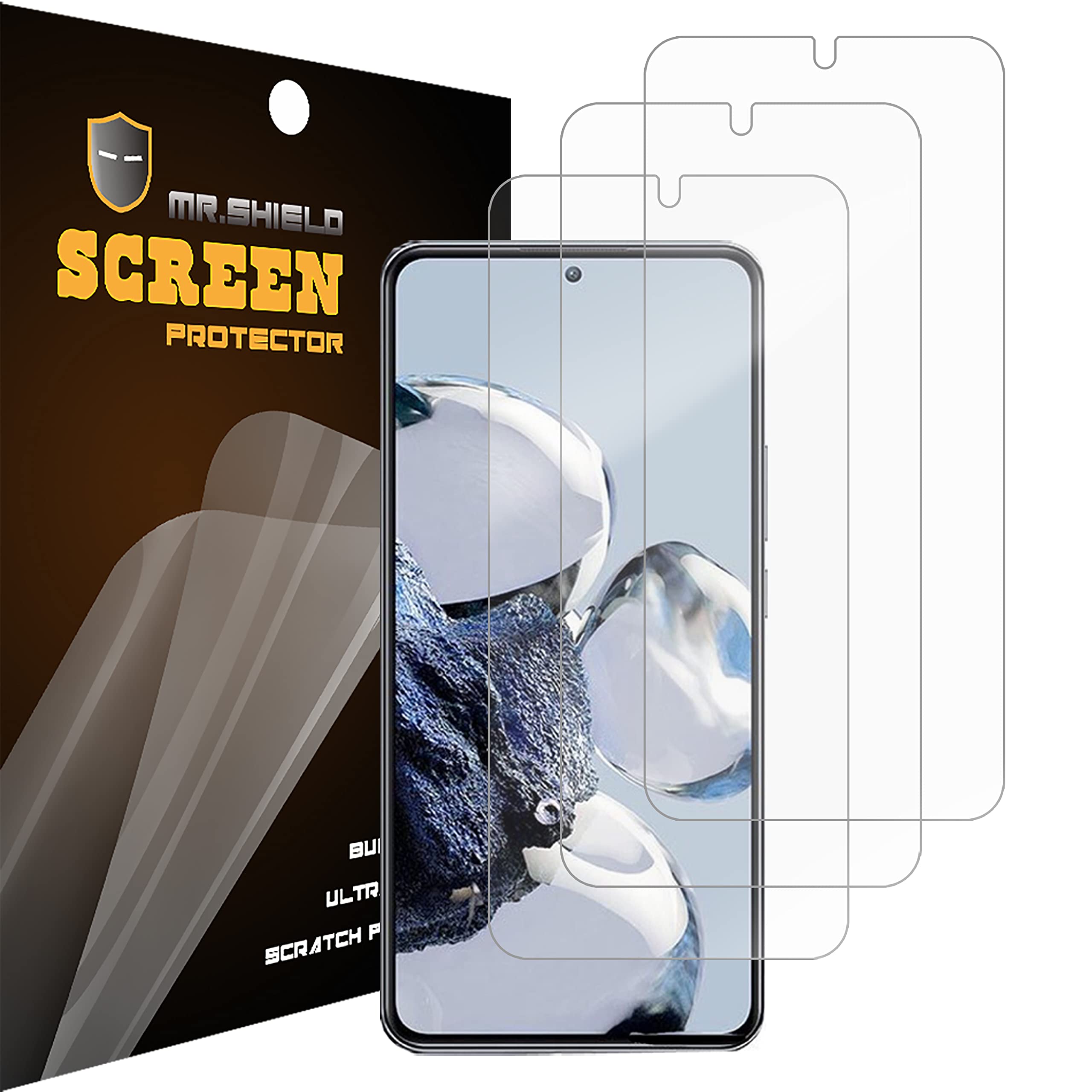 Mr.Shield Screen Protector for Xiaomi 12T Pro/Xiaomi 12T 5G [Premium Clear] [3-Pack] Screen Protector (PET Material)