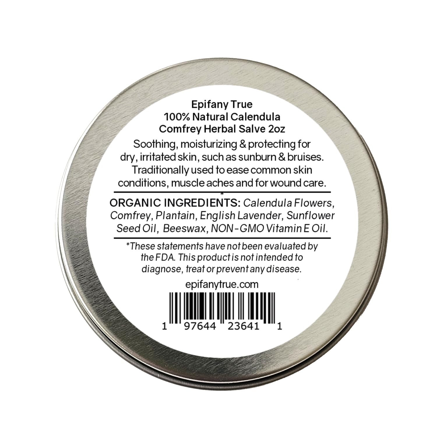 All-Purpose Calendula & Comfrey Herbal Salve 2oz, Fragrance Free, Natural Herbal Ointment, Dry Skin Soothing Balm, Itch Relief, Organic Ingredients