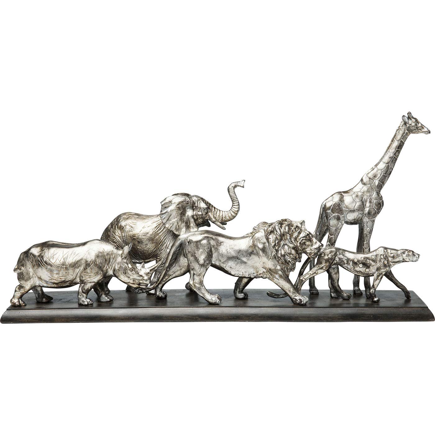 Kare Design Deco Object Animal Journey, Silver, Sculpture, Handmade, Gift Idea, Room Decor, Decoration for Living Room, Bedroom, Home Office, 36x71x16 cm (H/W/D)