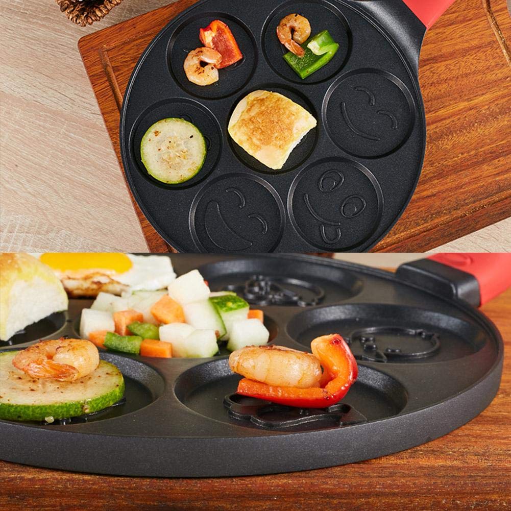 Napravi Rs Pan Pancake Omelette Pan Double Couche Antiadhesif Alliage Daluminium Revetement Isolation Silicone Amusant Antiderapant Profitez Visage Smiley Mini Pan Pancake Poeles A Frire Casseroles Poeles Et Faitouts