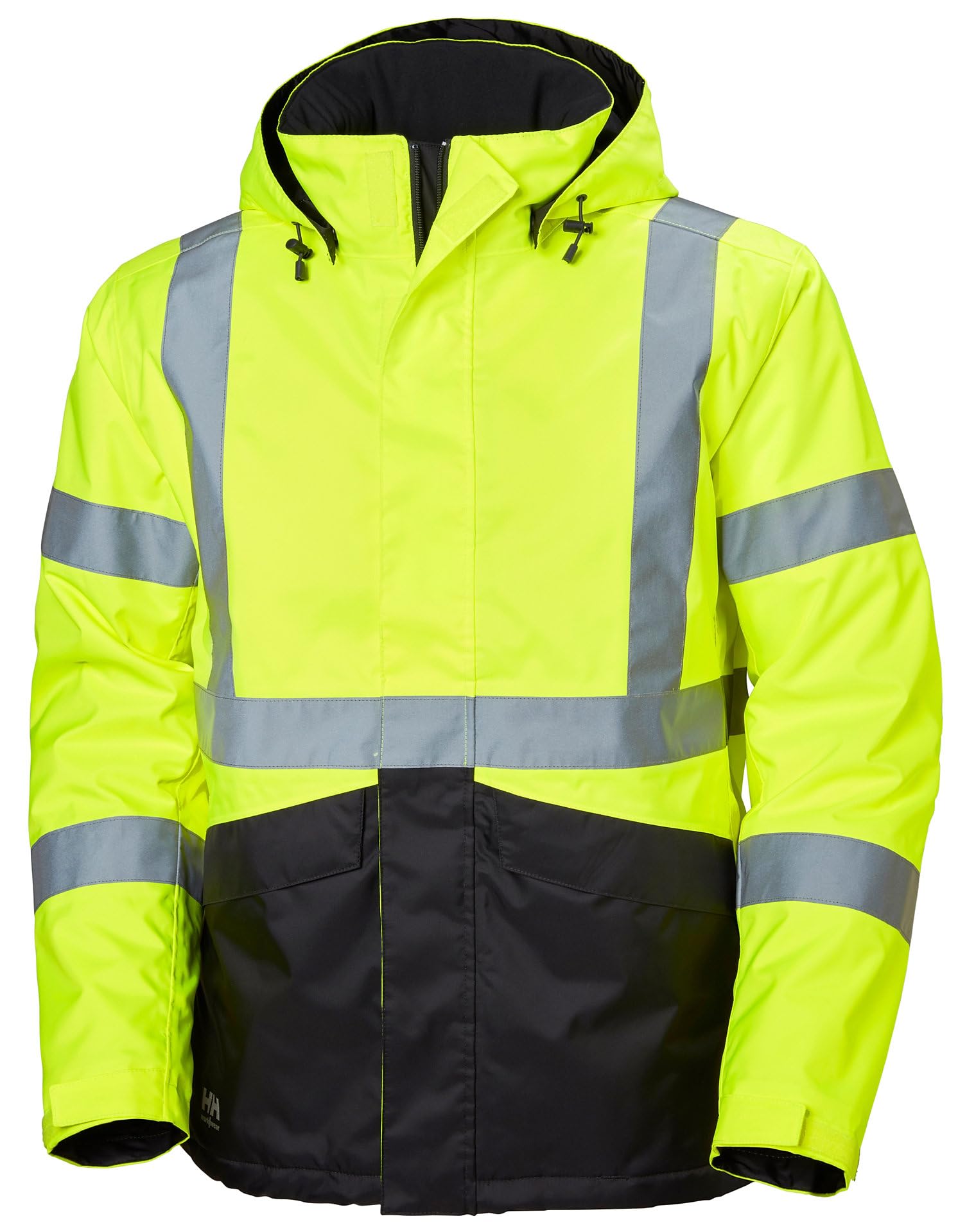 Helly Hansen Alta Hi-Vis Winter Reflective Jacket for Men, ANSI/ISEA 107-2015 Type R Class 3 Reflective Stripes, 369 Yellow/Charcoal, XS