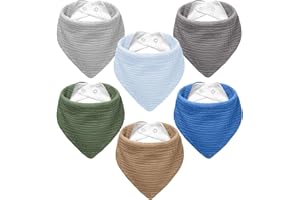 NISXABEBE Muslin Baby Bibs,Baby Bandana Drool Bibs 100% Cotton for Baby Boy Girl,Solid Colors Bib for Drooling Teething