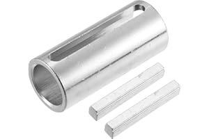 Partuto 1 Set 3/4" to 1" Universal Crank Shaft Sleeve Adapter - Auto Gas Engine Pulley Crank Shaft Sleeve Adapter with Step Key - Metal Silver Tone