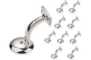 ZAUYX 10 Pack 3 Inch Polished Nickel Handrail Stair Brackets Stair Heavy Duty Stair Brackets Support Handrail Brackets for Stairways