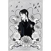 Jay Franco Kids Plush Throw Blanket – Soft & Comfy 50x70 Inches Throw for Couch or Bed – Cozy Home Décor for Living Room & Bedroom, Gray - Wednesday 01