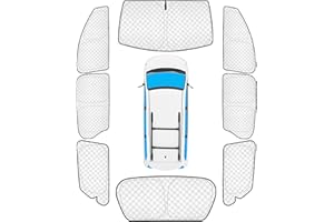 KMF 8pcs Full Sun Shades Custom for Toyota Sienna 2013-2018 Accessories, Sienna Sunshade Car Window Covers for Windshield Side Rear, Sun Visor UV Block and Blackout Privacy for Camping Outdoor