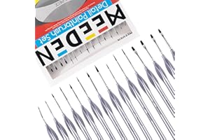 MEEDEN Micro Detail Paint Brush Set,15 Tiny Professional Miniature Fine Detail Brushes Detailing Paint Kit for Acrylic, Water