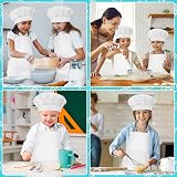 Bouiexye Kids Apron and Chef Hat Set Adjustable with 2 Pockets White view 5