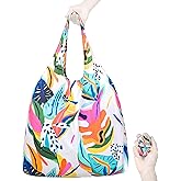 Nanobag Ultralight Heavy Duty Foldable Tote for Women & Men, Reusable Grocery & Travel Bag, Packable Collapsible Compact Market Essential (XL Vivid Garden)