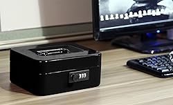 Jssmst Cash Box with Money Tray and Combination