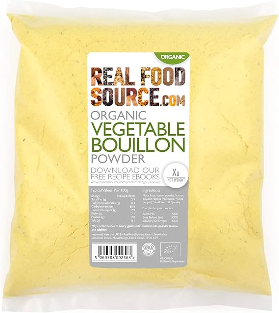 RealFoodSource Certified Organic Vegetable Bouillon Powder 250g Amazon.co.uk Grocery