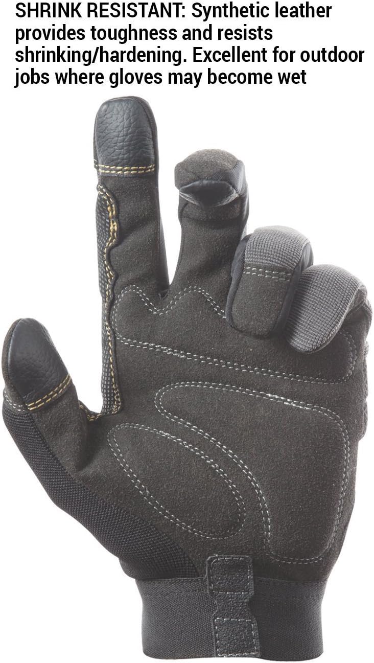 CLC Custom Leathercraft 125L Handyman Flex Grip Work Gloves, Shrink Resistant, Improved Dexterity, Tough, Stretchable, Excellent Grip, Original, Large - Gifts For Men - 