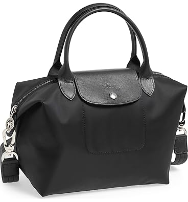 Longchamp Le Pliage Neo Nylon Top Handle Tote Shoulder Bag Black
