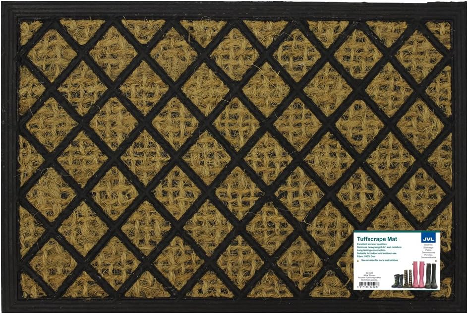 JVL Coir Coconut Rubber PVC Entrance Door Mat, 40 x 60 cm, Brown - Image 4