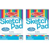 Melissa & Doug 9x12 Jumbo Drawing Paper Pad 2-Pack Art Supply | 2 Jumbo Drawing Pads, 100 Sheets, Heavyweight Bond Paper, Whi