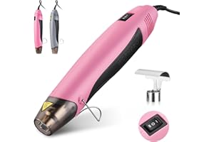 WORKPRO Heat Gun, 400W Mini Hot Air Gun with Reflector Nozzle, 2 Temp Settings 482℉(250℃)/842℉(450℃) and 5.9ft Long Cable Overload Protection for Craft Embossing, Shrink Wrapping PVC, Drying Paint