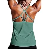 OYOANGLE Women's Backless Workout Tank Tops Sports Top Breathable Yoga Athletic Running Gym Spaghetti Strap Cami