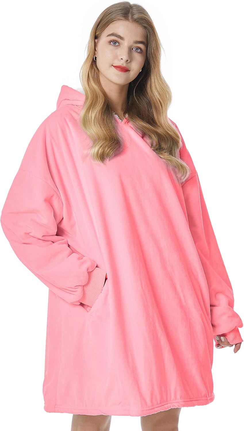 Felicigeely Blanket Sweatshirt,Oversized Fleecehug Hoodie Wearable Blanket,Soft Warm Comfortable Giant Front Pocket for Adults Men Women Teens Friends