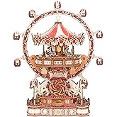 3D Puzzles for Adults, Wooden 3D Puzzle Model Surprise Amusement Park Music Box Toys Building Kits, DIY Wood Crafts Cool Toy Hobbies for Men Women, Creative Assembly Gifts