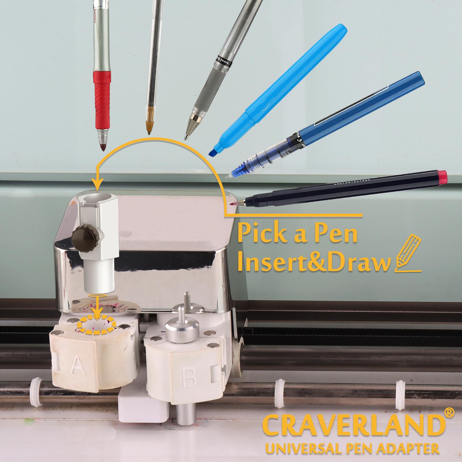 Universal Pen Adapter for Maker 4 3/Explore 4 3/Air 2/Air/Maker/Explore Cutting Machine,One Adapter fits All Pens Markers Less Than 0.5