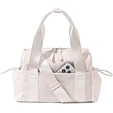 Bucosd Small Gym Bag for Women, Mini Crossbody Gym Duffle Bag with Wet Compartment, Carry on Gym Tote Bag for Workout Dance Sport Travel (Mini-Beige)