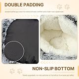 YAGE Calming Plush Dog Bed Grey Under 10kg Cozy Donut Cave Bed view 3