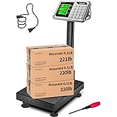 Digital Industrial Platform Scale for Packages, 661lb Weight Shipping Scale, 0.1LB Super Accuracy Commercial Scale for Luggage, Shipping, A6-300 Postal Scale with Price Computing, Kg/LB, LCD, Adapter