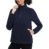 baleaf Women's 1/4 Buttom Down Fleece Pullover Thermal Long Sleeve Shirts Ski Mid Layer with Pockets Thumbhole Warm Tops