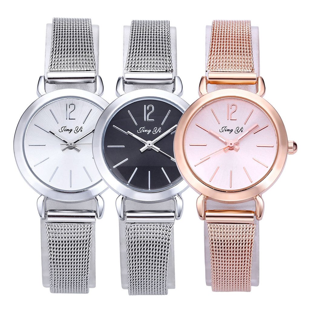 JSDDE Uhren,Einfach Elegante Damen Armbanduhr XS Slim Uhren Mesh Metallarmband Analog Quarz Uhr,Rosegold