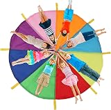 Dimoxii 13.1 ft Rainbow Parachute with 20 Handles for Kids Gym Class view 8