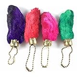 Dangerous Threads Rabbit Rabbits Foot Keychain Bright Assorted Colors 4 Pieces - Gold Hardware