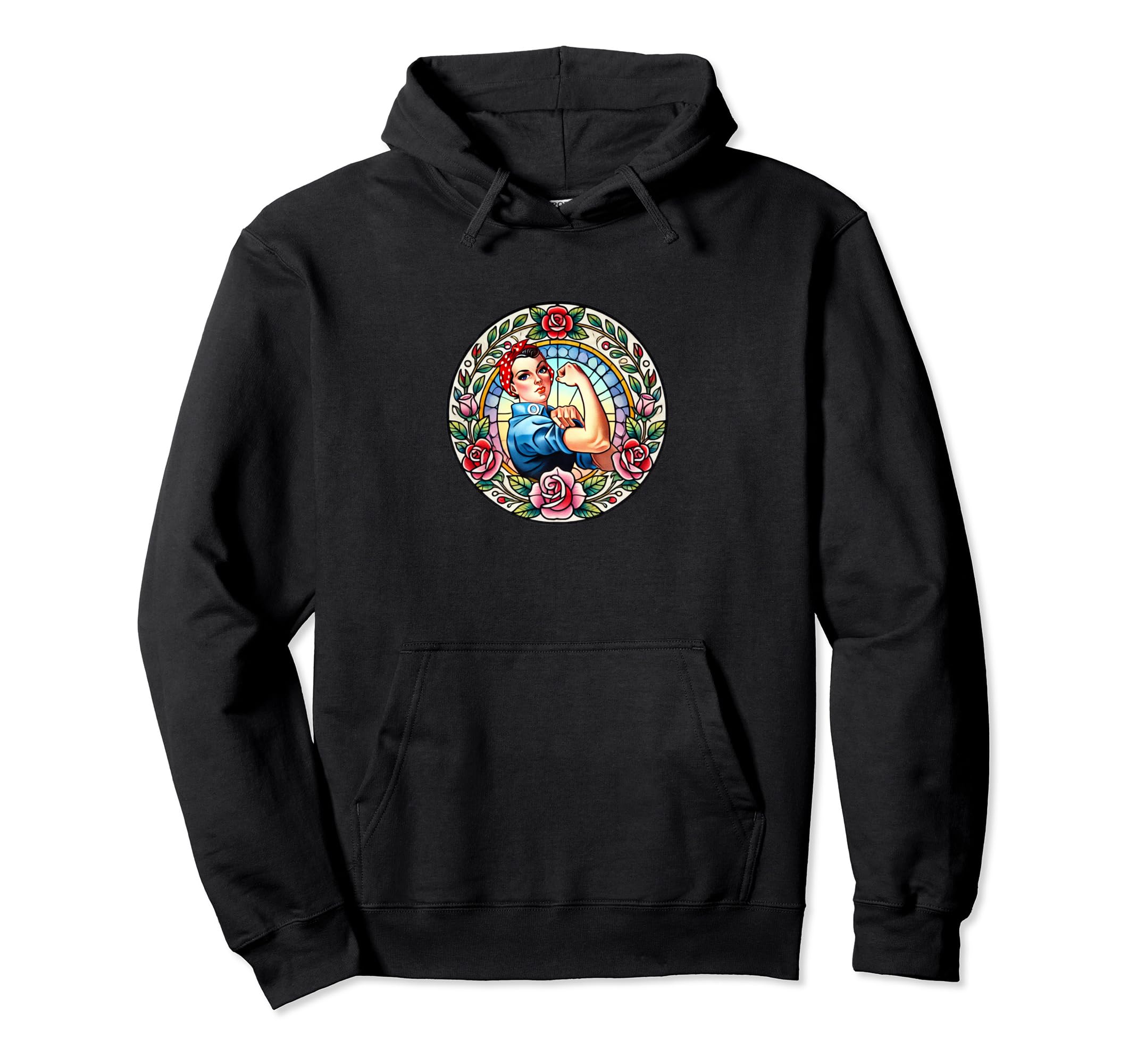 Photo 1 of Rosie the Riveter Feminist Illustration Pullover Hoodie